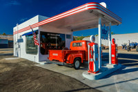 Red Dodge Pickup Truck Vintage Gas Station Poster Print