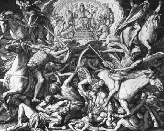 Opening of the Seven Sealed Book Fine Art Print by Julius Schnorr von Carolsfeld