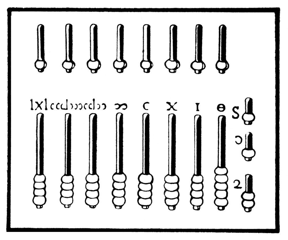 Ancient Roman Abacus Line Engraving Fine Art Print by Granger Collection