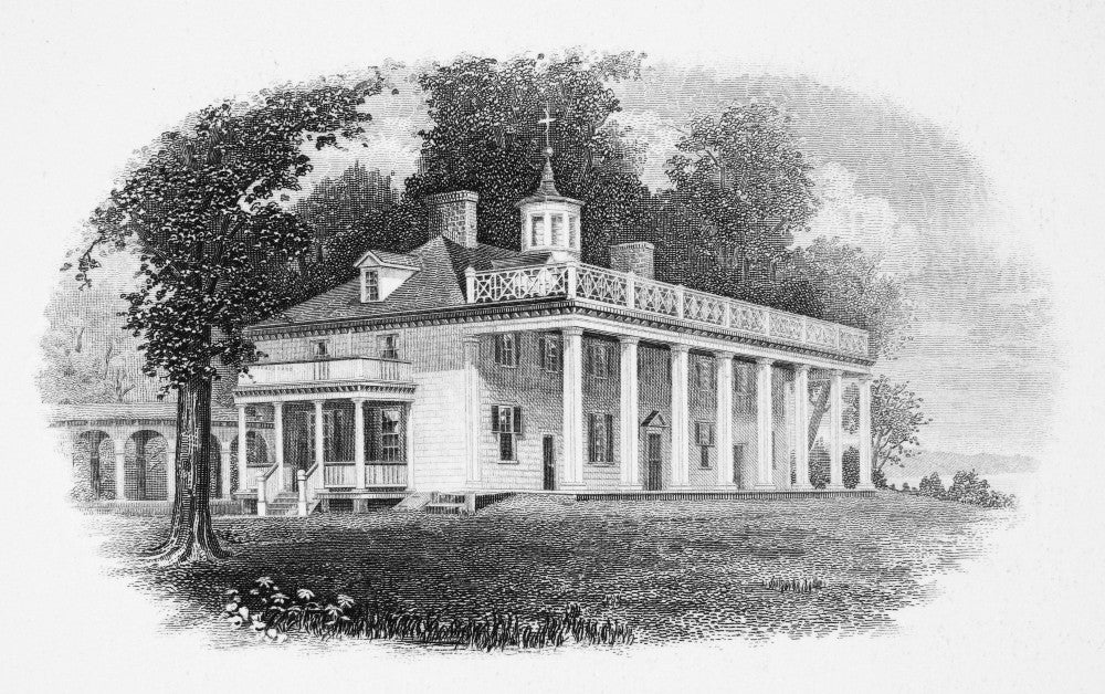 Mount Vernon Steel Engraving Fine Art Print - 19th Century