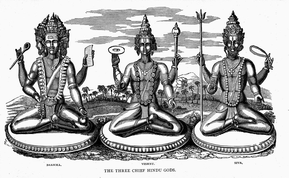Brahma, Vishnu & Shiva: The Three Chief Hindu Gods Fine Art Print