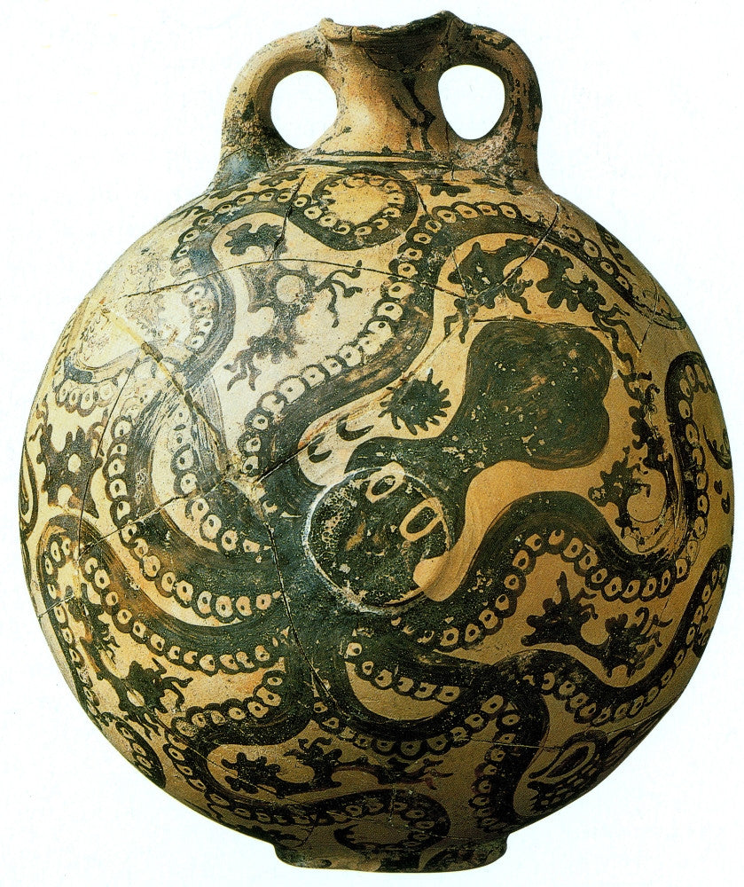 Octopus Fine Art Print - Minoan Clay Vase (1500 BC) by Science Source