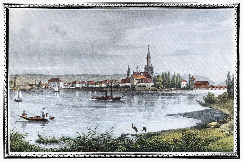Germany: Konstanz & Bodensee Mid-19th Century Engraving Print by Granger Collection