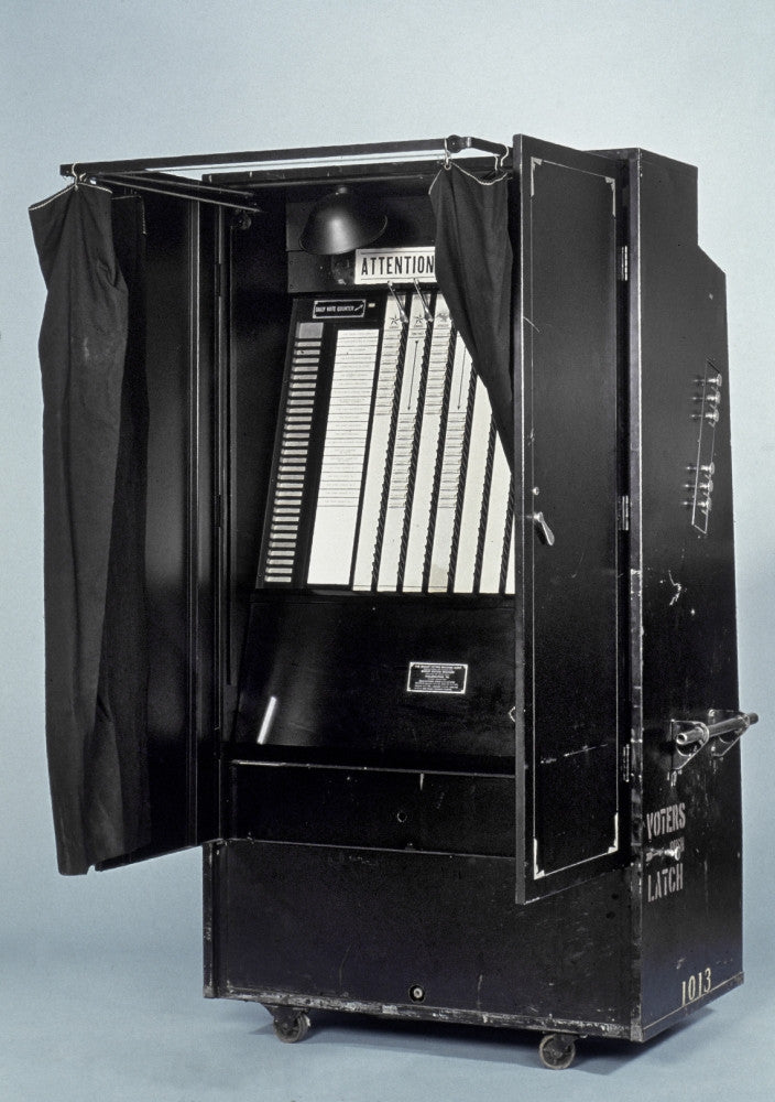 American Voting Booth Fine Art Print by Granger Collection