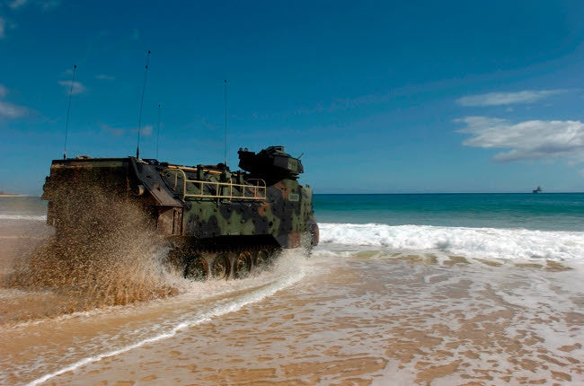 US Marines Amphibious Assault Vehicle Poster Print by Stocktrek Images