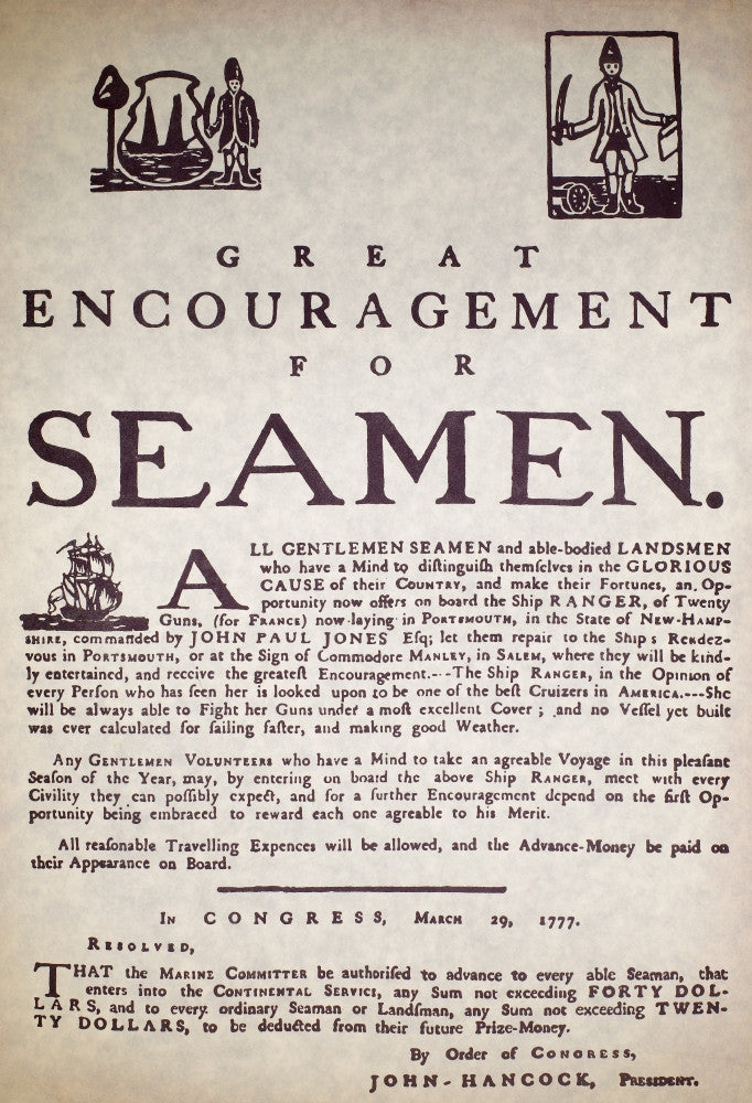 1777 Revolutionary War Recruiting Poster Print by Granger Collection