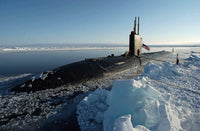 USS Hampton Los Angeles-Class Submarine at the North Pole Fine Art Print by Stocktrek Images