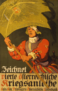 16th Century Soldier with Austro-Hungarian Flag Fine Art Print
