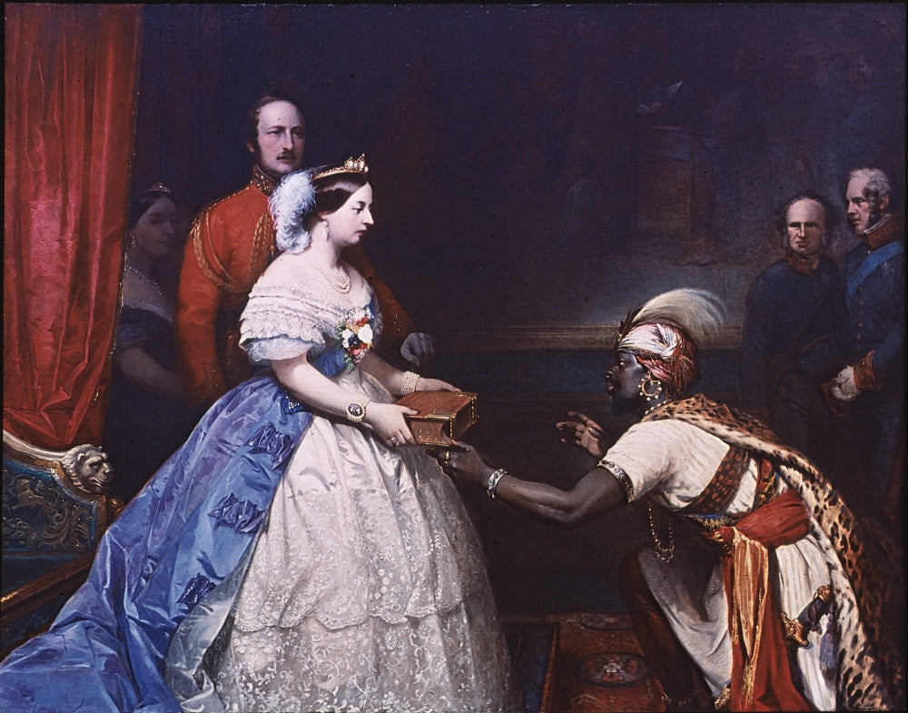 Queen Victoria and Prince Albert Presenting a Bible - Fine Art Print by Thomas Jones Barker
