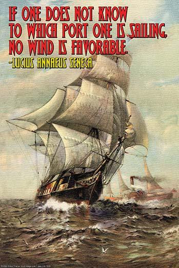If One Does Not Know to Which Port One Is Sailing Fine Art Print by Wilbur Pierce