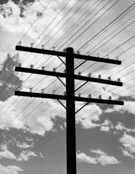 Low Angle View of Power Lines Fine Art Print