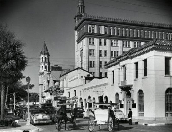 Traffic in Street Fine Art Print - St. Augustine, Florida