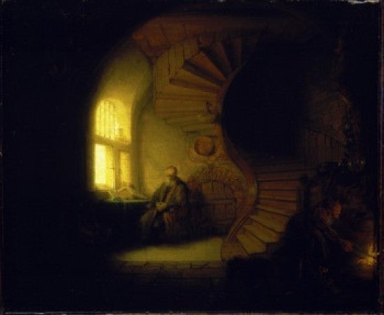 Philosopher in Meditation Poster Print by Rembrandt Harmensz van Rijn - 8x10