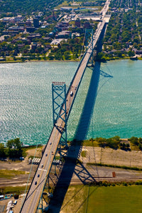 Aerial View of Ambassador Bridge Fine Art Print by Panoramic Images