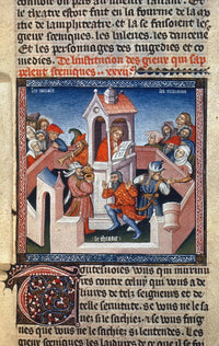 Medieval Theater Manuscript Illumination Fine Art Print by Granger Collection