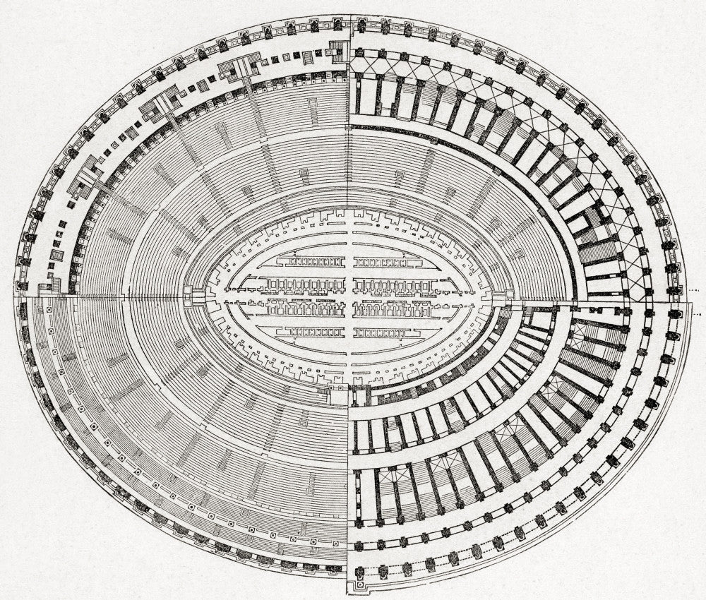 The Colosseum Floor Plan Fine Art Print by Ken Welsh