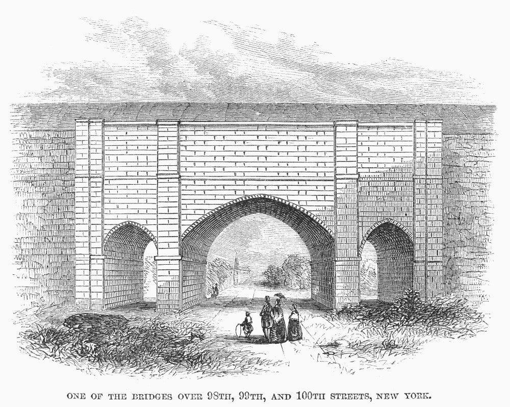 Croton Aqueduct Bridge Wood Engraving Art Print (1860) by Granger Collection