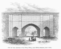 Croton Aqueduct Bridge Wood Engraving Art Print (1860) by Granger Collection