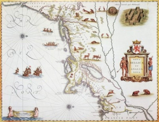 Netherlands & New England 1635 Maps Fine Art Print