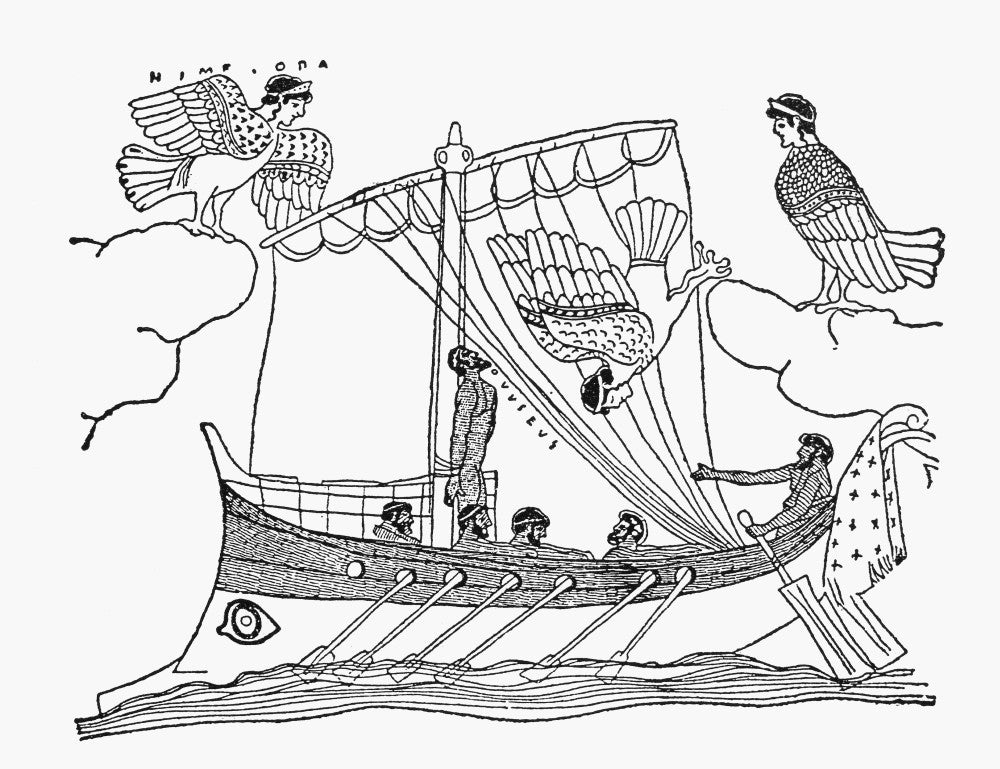 Nulysses and the Sirens Fine Art Print from Homer's Odyssey by Granger Collection