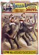 Sells Brothers Circus Elephant Races Poster Print (C1890)