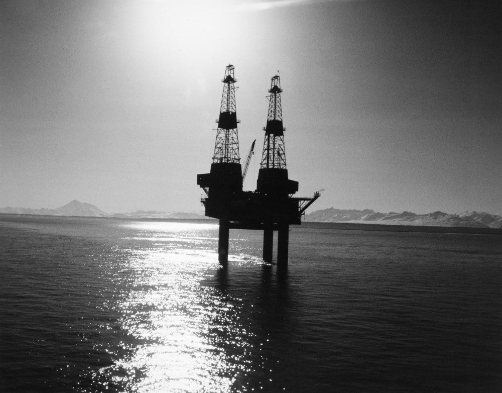 Alaska Oil Rig Poster Print - Texaco Offshore Platform, 1960s