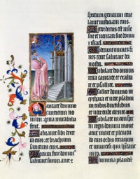 Book of Hours: David Building the Temple Fine Art Print by Limbourg Brothers