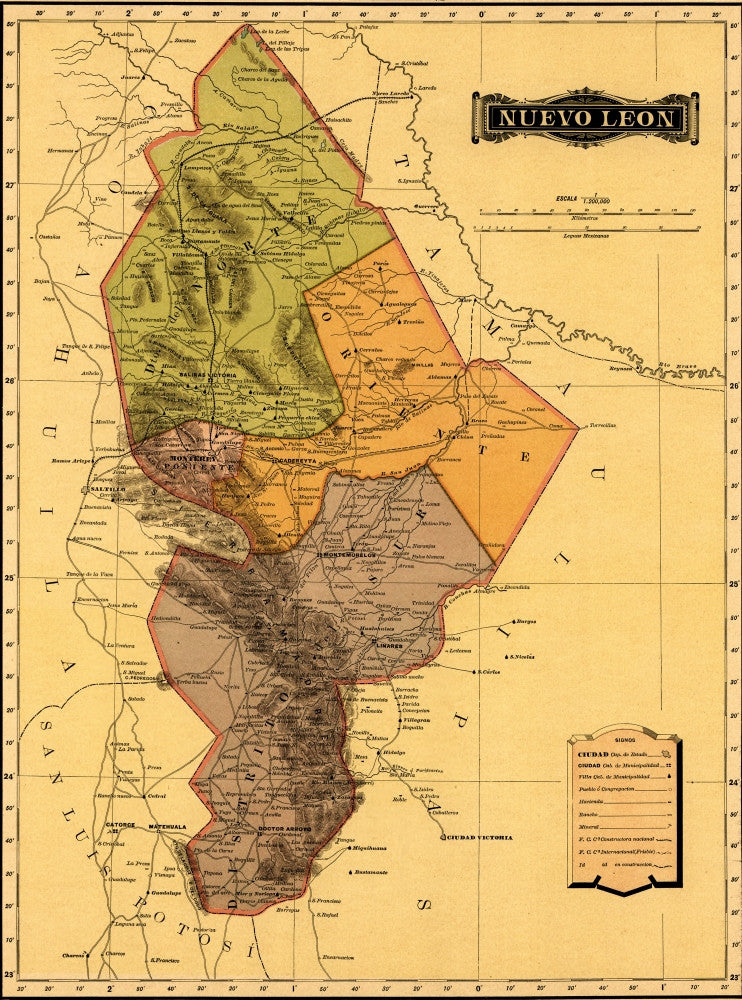 Nuevo Leon - 1844 Fine Art Print | Posterazzi