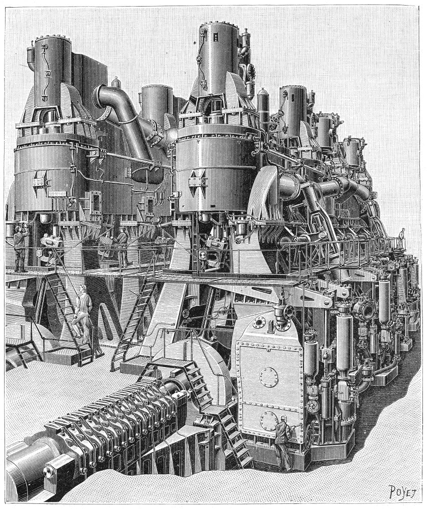 Steam Engine Fine Art Print - British Trans-Atlantic Steamships