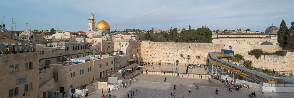 People Praying at the Western Wall Fine Art Print by Panoramic Images