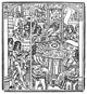 King Arthur and His Knights at the Round Table - Woodcut Print