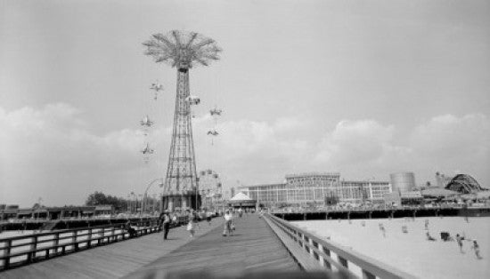 Coney Island Boardwalk Fine Art Print - Parachute Jump & Beach
