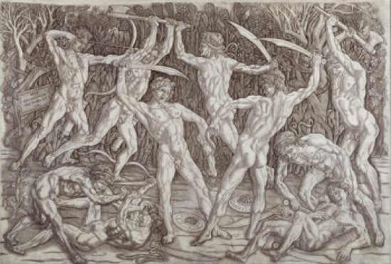 Battle of Ten Naked Men Engraving by Antonio del Pollaiuolo - Metropolitan Museum of Art