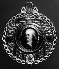Benjamin Franklin Miniature Painting Poster Print by Granger Collection