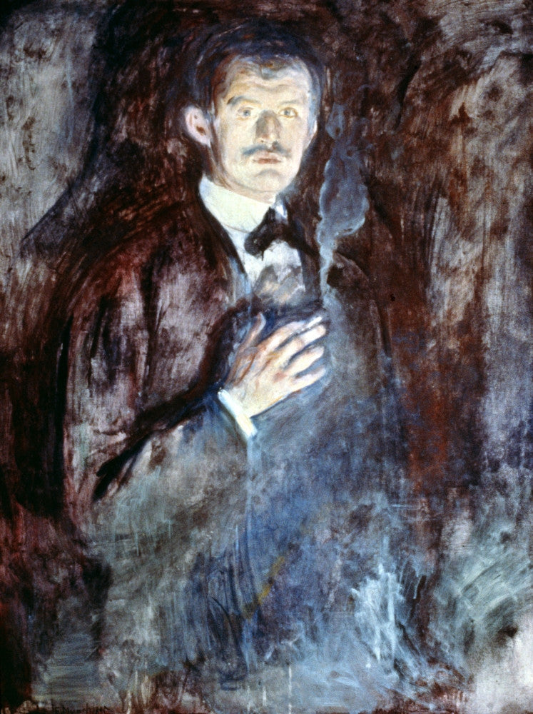 Self-Portrait with Cigarette Fine Art Print by Edvard Munch