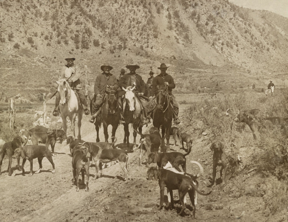 Theodore Roosevelt and Men on Horseback with Hunting Dogs Poster Print