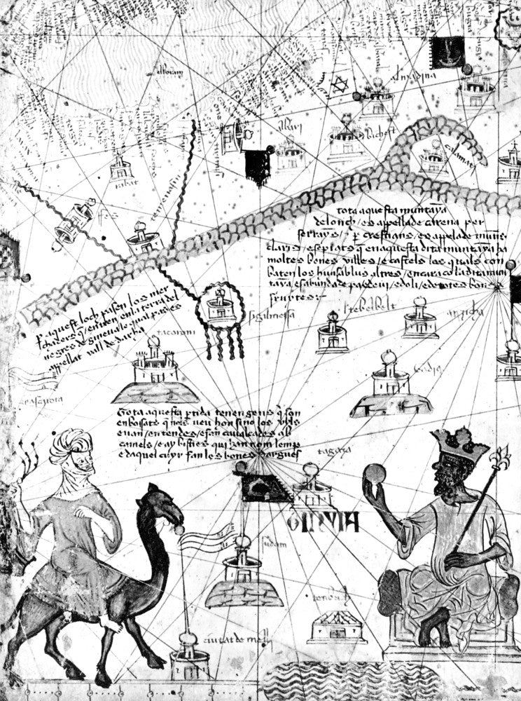 Mansa Musa Seated on His Throne - Fine Art Print from Catalan Atlas