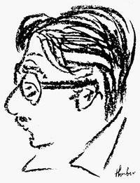 James Thurber Self-Portrait Drawing Fine Art Print by Granger Collection