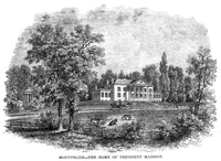 James Madison Montpelier Home Fine Art Print - 19th Century Wood Engraving