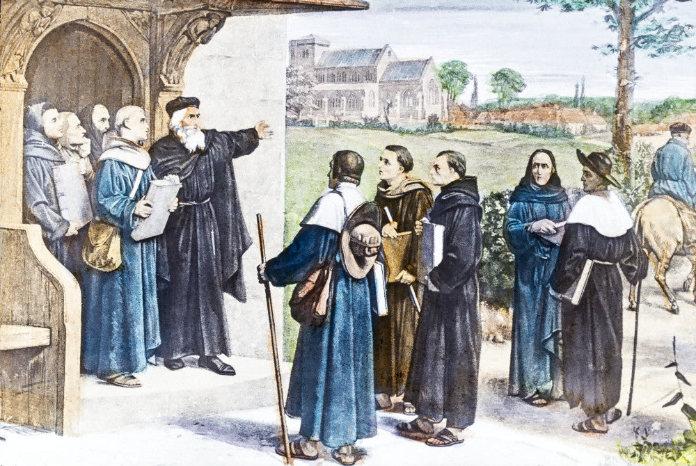 Magic Lantern Slide Fine Art Print by John Short - Wycliffe Sending Forth Preachers