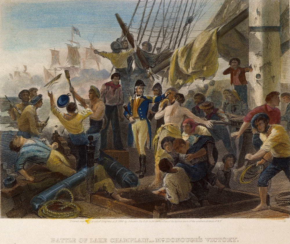 Battle of Lake Champlain Fine Art Print - 19th Century Engraving
