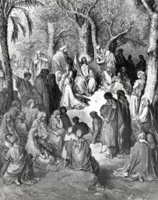 Sermon on the Mount Fine Art Print by Gustave Dore