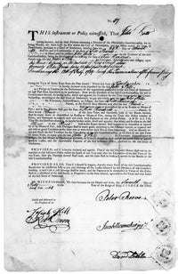 Colonial American Fire Insurance Policy Print, Philadelphia 1764