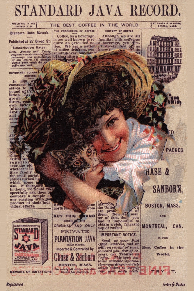 Victorian Trade Card Coffee Print - Chase & Sandborn Java