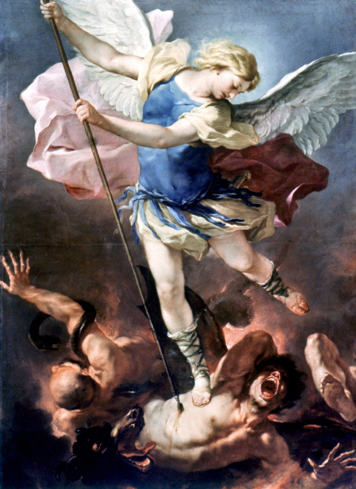 The Archangel Michael Fine Art Canvas Print by Luca Giordano