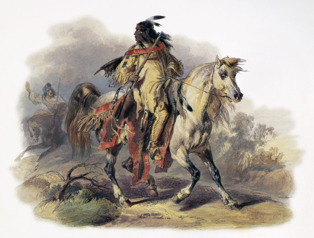 Bodmer Blackfoot Horseman Aquatint Engraving Fine Art Print