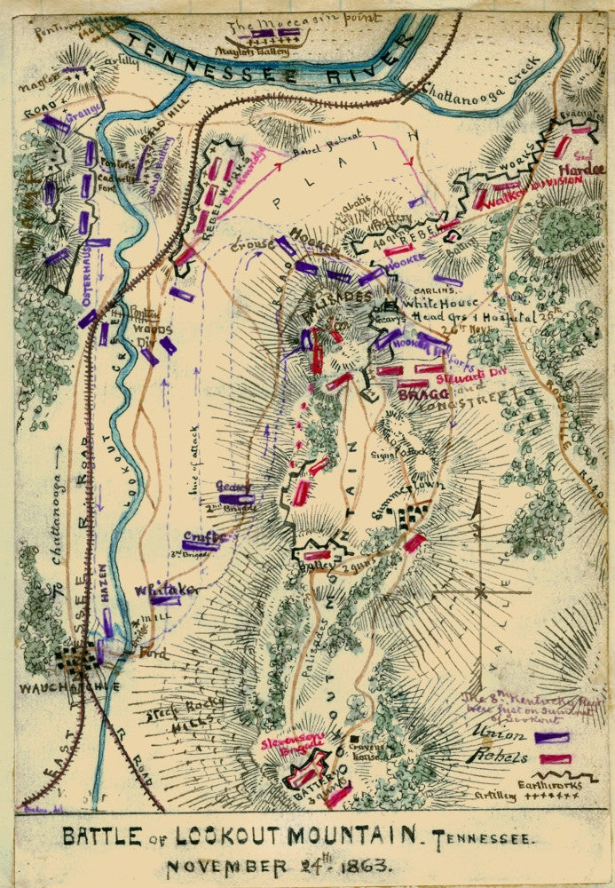 Battle of Lookout Mountain Fine Art Print by Robert Knox Sneden