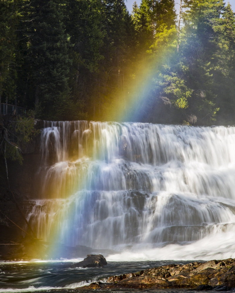 Rainbow Over Waterfall in Wells Gray Provincial Park Fine Art Print by Aaron Von Hagen