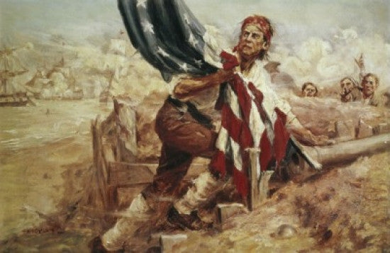 Sgt. William Jasper Flag Replacement at Fort Moultrie Art Print by Frederick Coffay Yohn