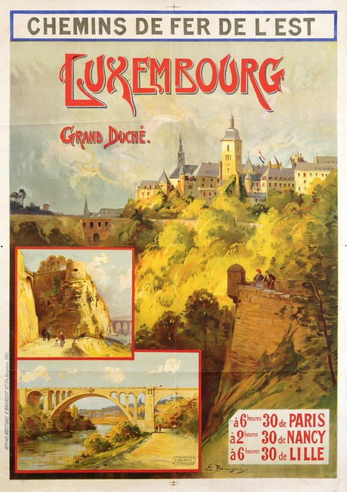 Railway Excursions to Luxembourg Fine Art Print